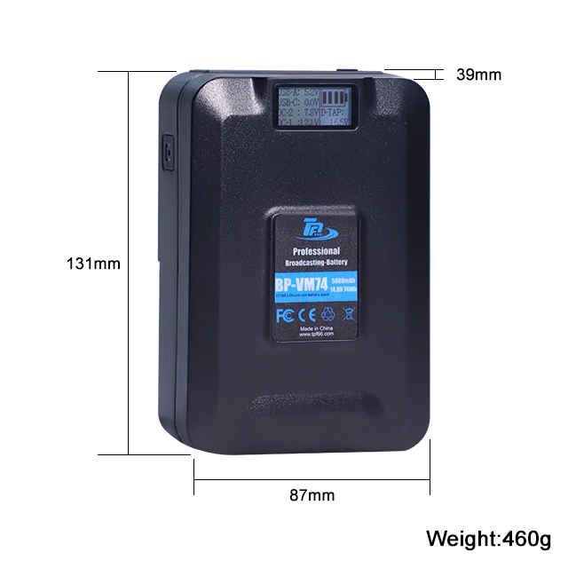 New Product rechargeable lithium ion battery video camera batteries with usb d-tap 5000mah v lock v mount battery