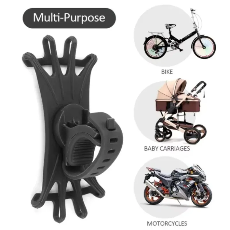 360° Drehbarer Silikon-Motorrad-Fahrrad-Handyhalter Ständer GPS-Halterung für iPhone 17 16 15 14 13 12 Xiaomi Huawei P40
