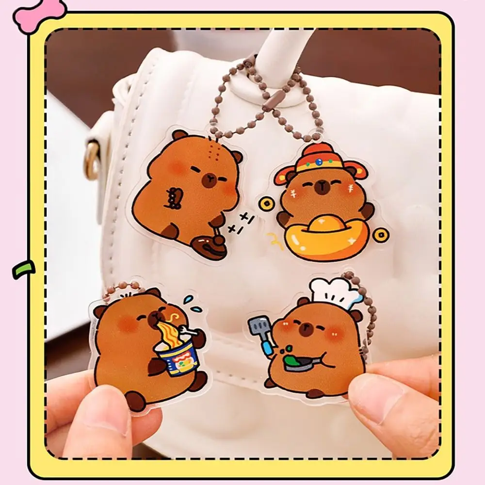 Cartoon Capybara Keychain Pendant Keychain Decoration Cute Girl Acrylic Keychain Capybara Bag Pendant Lover Gift