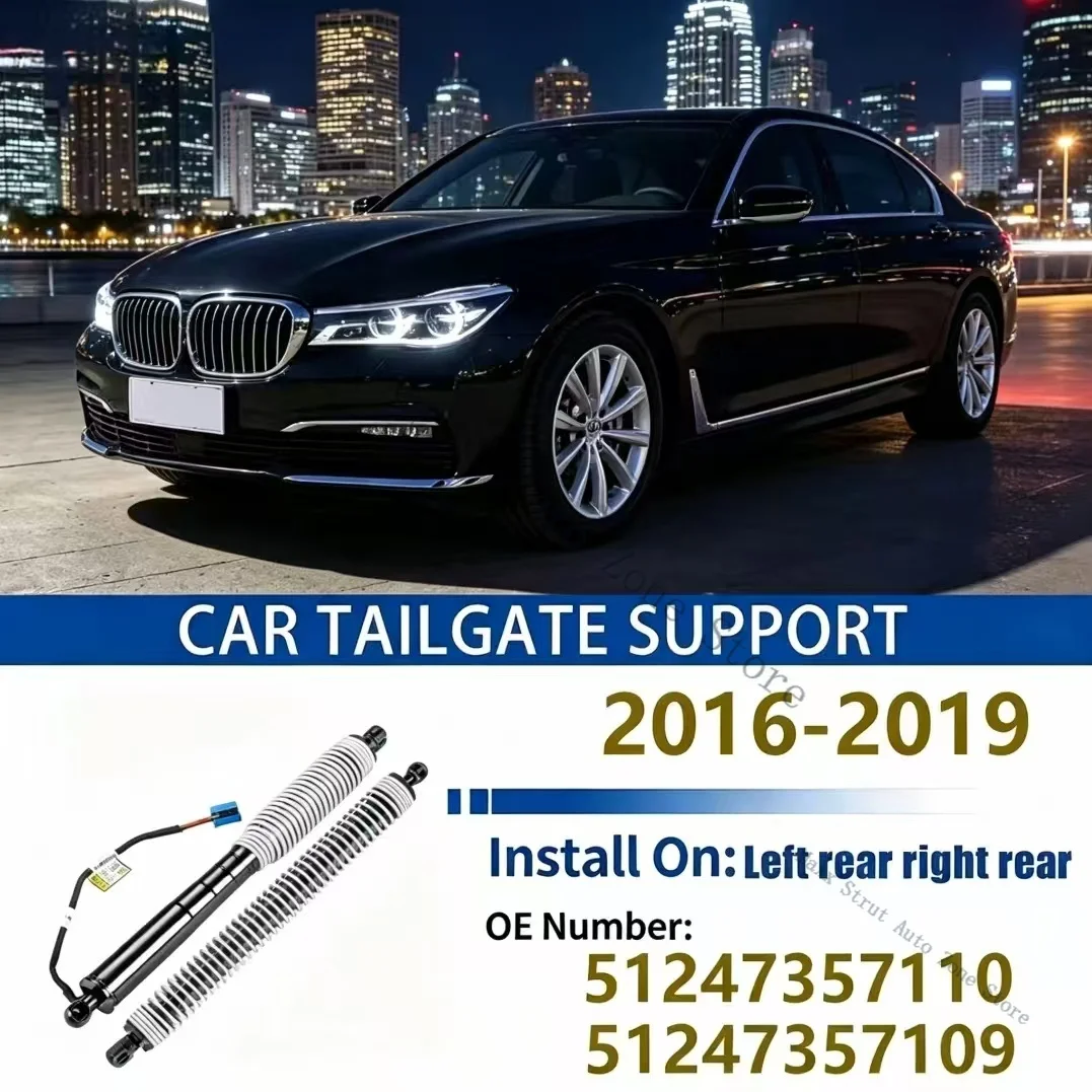For YR 2016-2019 BMW 7 Series G11 G12 Rear Tailgate Power Lift Support Electric Trunk Hatch Strut 51247357109 51247357110