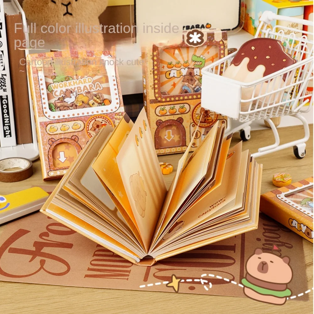Macchine Gashapon creative Notebook portatile con copertina rigida Capybara Pocket Book che scuote la macchina per torcere le uova