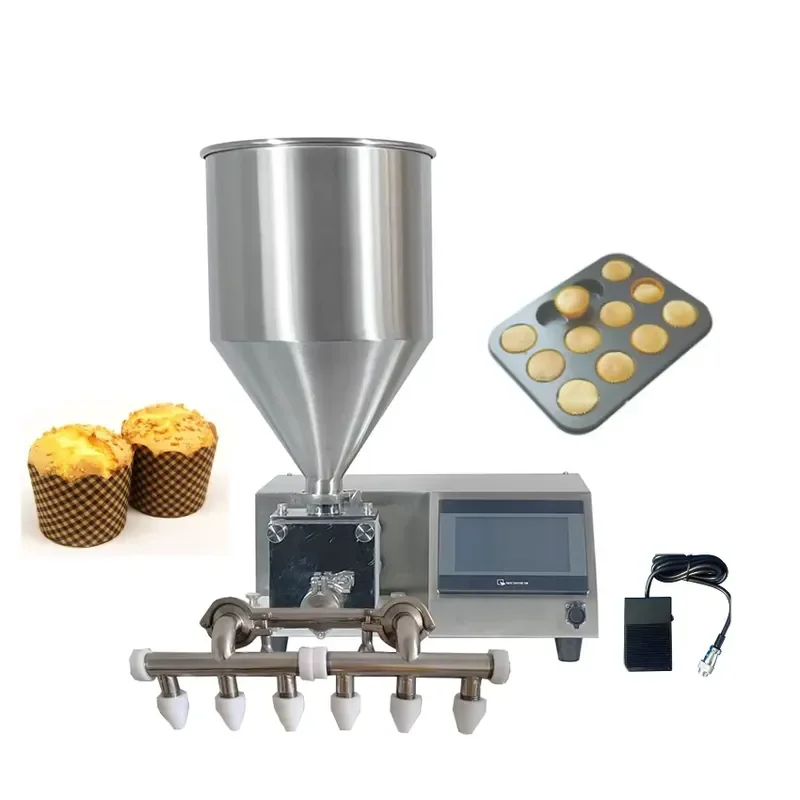Easy-clean Tabletop Food Grade Digital Control Multi-nozzle Cupcake Cake Cream Paste Filling Machine