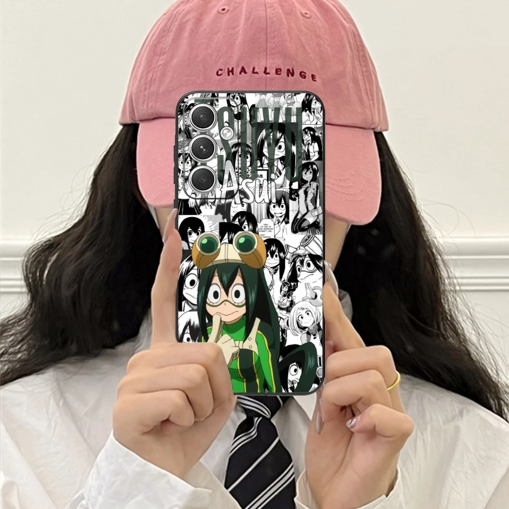 Hero Tsuyu Asui Froppy Cell Phone Case for Samsung Galaxy S24 S23 S22 S21 S20 S10 S9 Plus FE Ultra Lite Black Phone Cover Shell