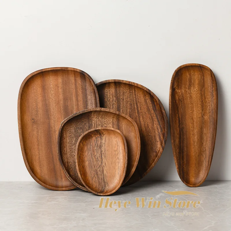 

Поднос из дерева акации, тарелка в форме цельного дерева, креативная тарелка с фруктами, тарелка с семенами дыни, нерегулярный эллипс, гусь, мягкий камень, блюдо Dim Sum