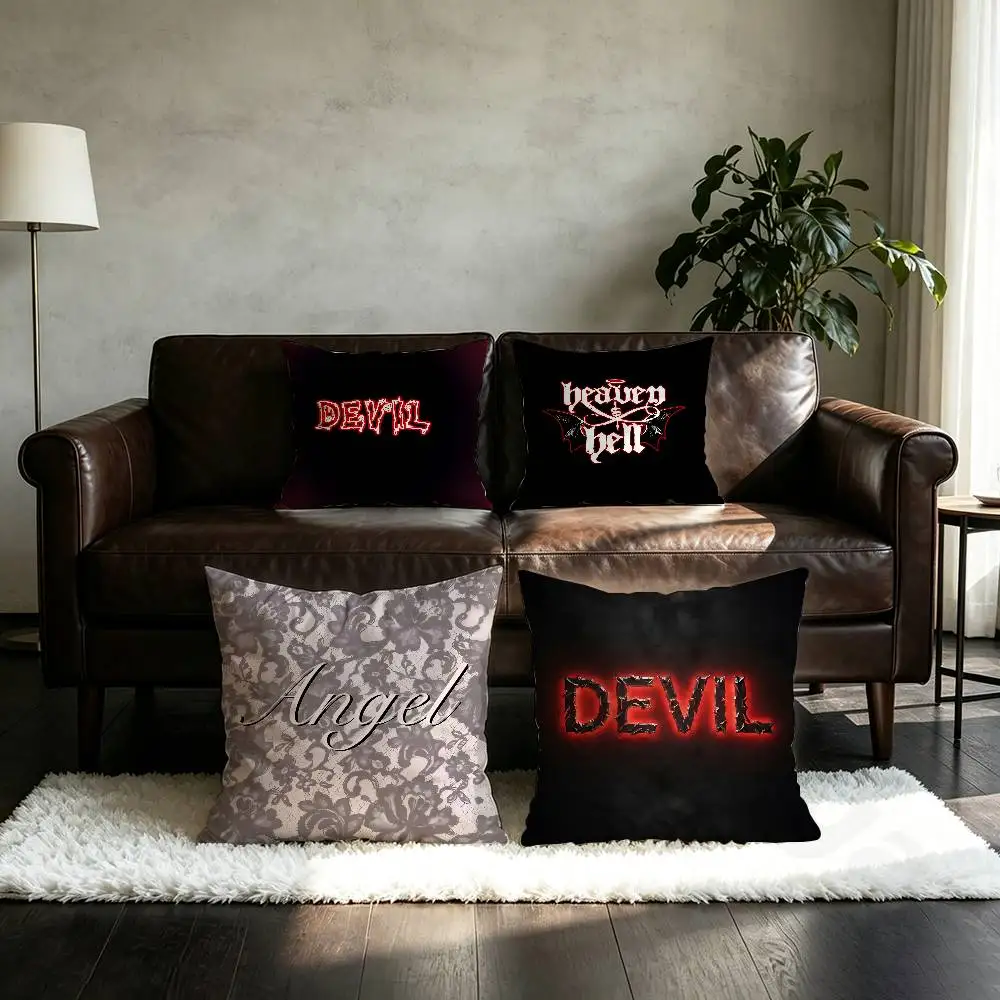Yandere Tsundere Femboy Angel Devilish pillowcase casual style decoration, suitable for home decoration (excluding pillow core)