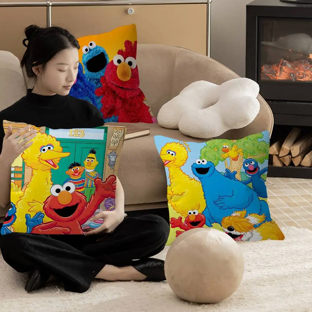 Cartoon S-Sesame Cookies S-Street pillow cover sofa cushion cover home room decoration children gift
