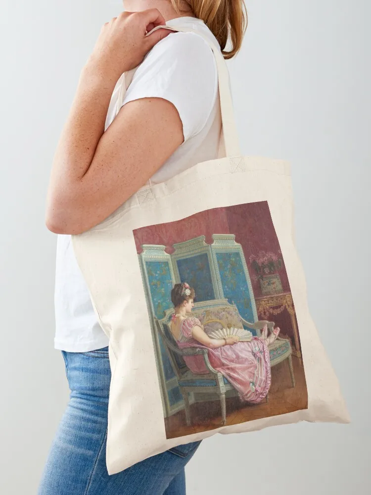

Idle Thoughts (1872) - Auguste Toulmouche Tote Bag large size bags custom bags tote bag women canvas tote bag