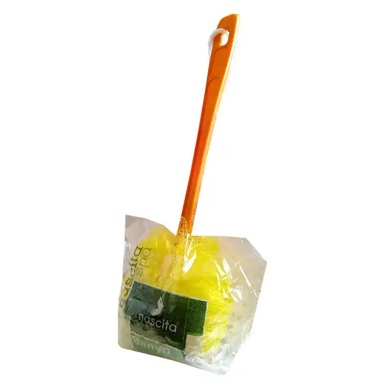 Bath Shower Fiber Handle Yellow