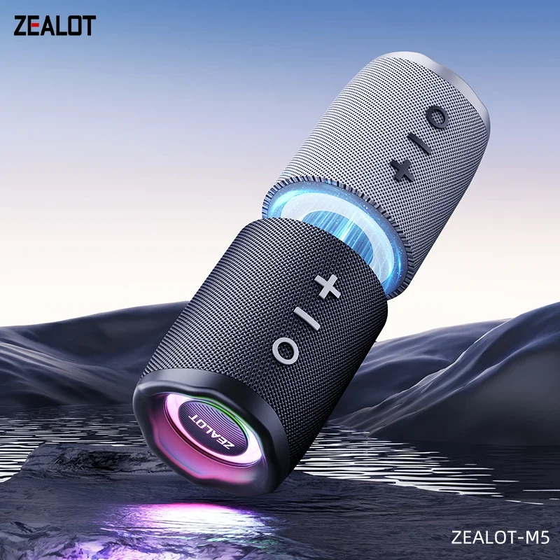 

Магнитная Bluetooth-колонка ZEALOT-M5 2-в-1 с функцией Power on Couplet, мини-колонка в цвете макарон, двухканальная, с RGB-подсветкой, Bluetooth 5.4
