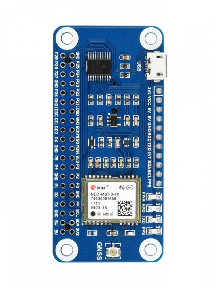 NEO-M8T GNSS TIMING HAT untuk Raspberry Pi, Single-Satellite Timing, bersamaan penerimaan GPS, Beidou, Sahara EO, GLONASS