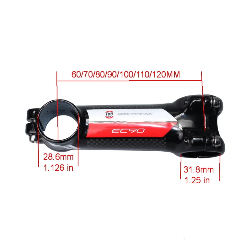 Mostek rowerowy górski karbon aluminium stop karbonowy mostki rowerowe szosowe 3K 28.6-31.8MM 6 stopni akcesoria rowerowe specyficzne — zdjęcie 6