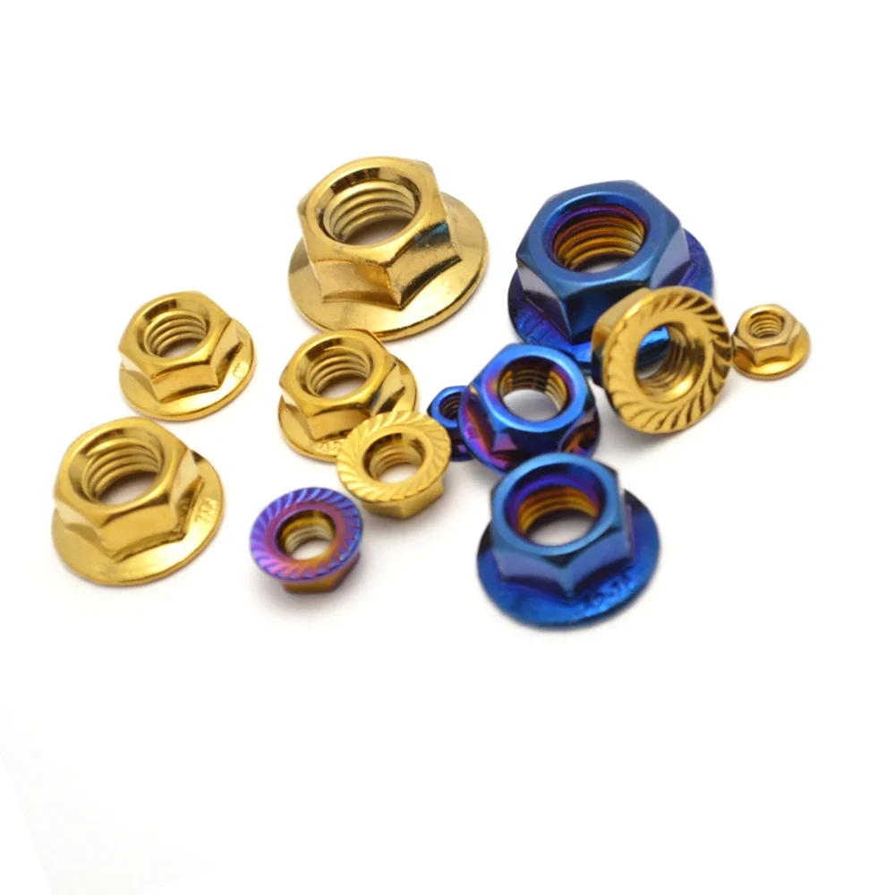 M4/M5/M6/M8/10*1.25/M12 * 1.25/M14 * 1.5/titanium plated burnt blue nut motorcycle bicycle mountain bike nut