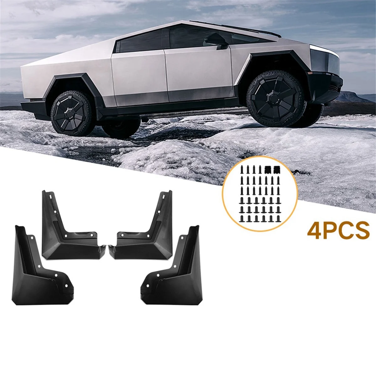 Car Mudguards for Tesla Cybertruck 2024 Front Rear Mud Flaps Guards Splash Fender Car Exterior Accessories