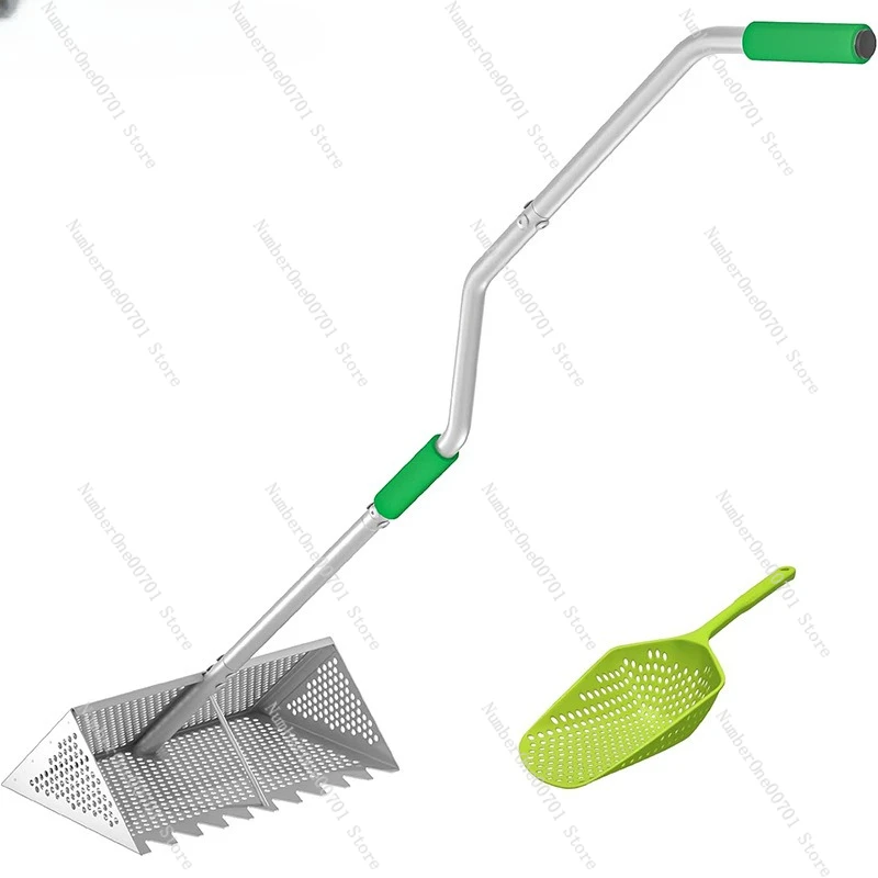 

Stainless Steel Sand Flea Rake Heavy Duty Sand Sieve Rake Sand Shovel Detachable Beach Garden Rake