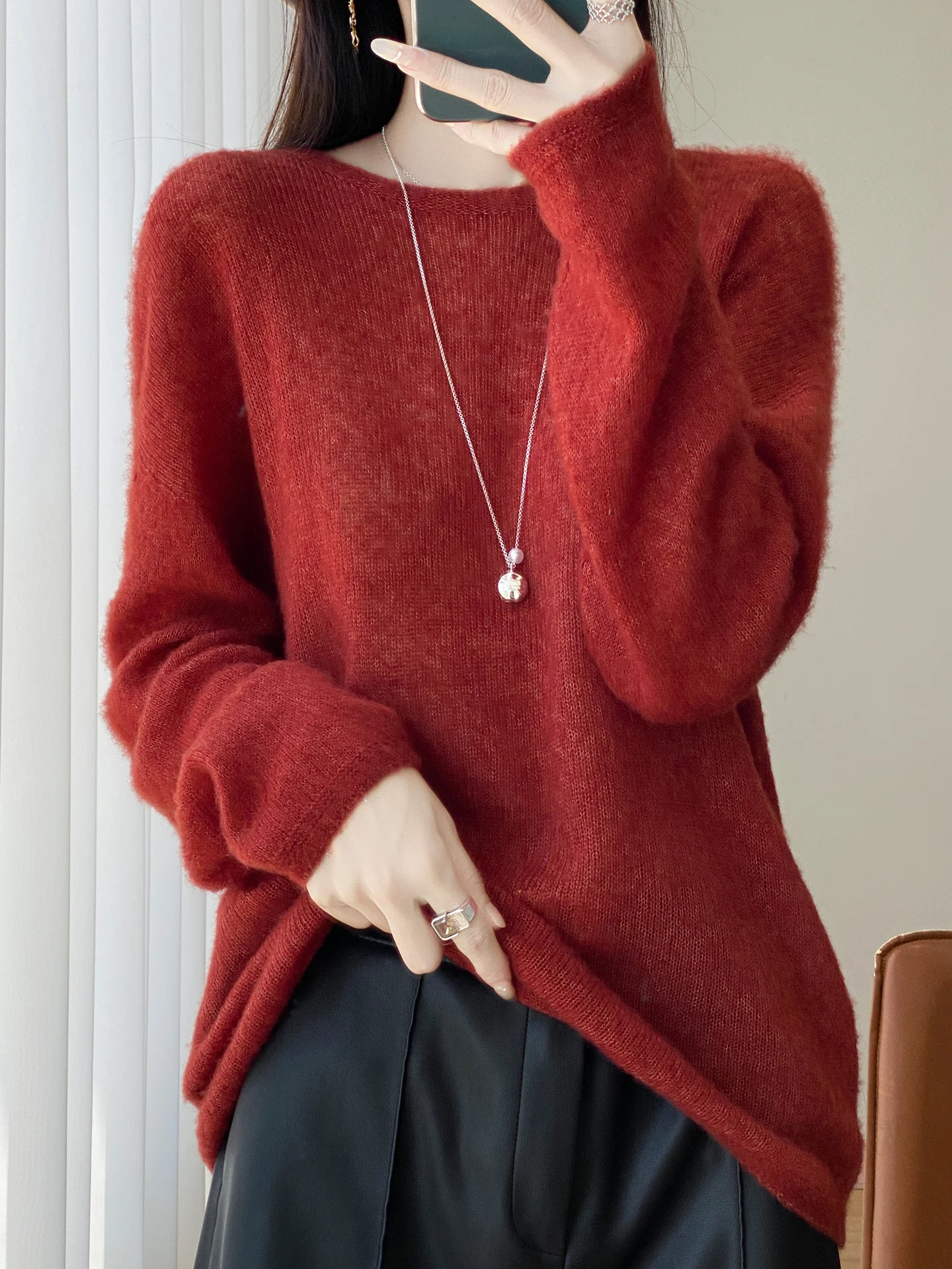 

2025 New Fall Winter Wool Sweater Large Size Pullover Long Sleeve O-Neck Collar Women's High-Grade Cashmere Sweater FashionTops