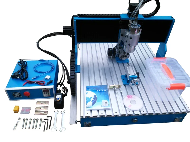 LY 2200W 6090L-2.2KW CNC Router 6090 Engraver Engraving Drilling and Milling Machine Aluminium Linear Guide Rail 3Aixs 4Aixs