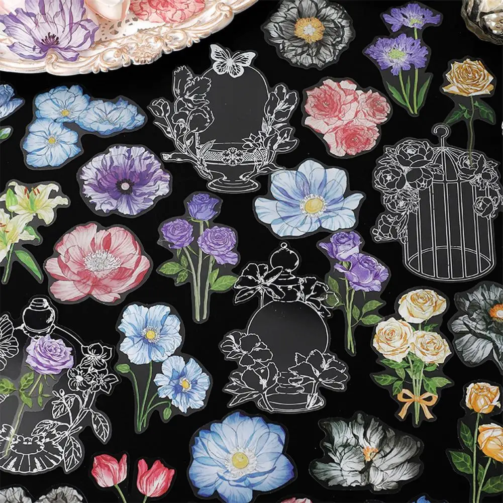 DIY Removeable Peony Retro Wall Scrapbooking Decals Refrigerator Decals