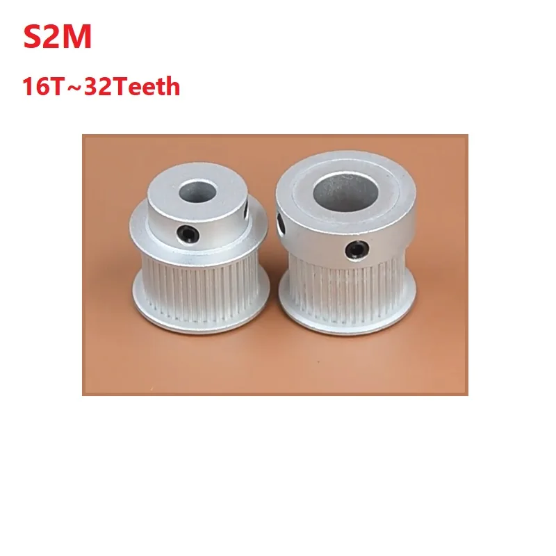 S2M Pulley 16T~32 Teeth Motor Belt Timing Pulleys DIY Printer S2M16T-32T