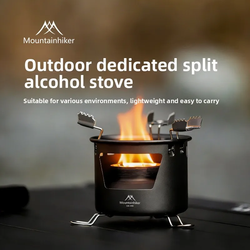 

Mountainhiker Portable Alcohol Stove, Liquid & Solid Fuel, Camping Tea Maker, Outdoor Burner for Boiling Water