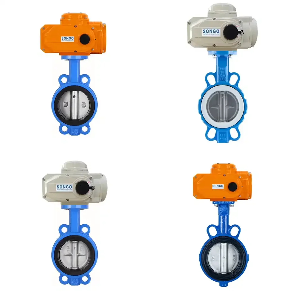

Dn100 PN16 4 Inch Automatic Actuator butterfly Valve Wafer Type Ductile Iron Electric Motorized Butterfly Valve