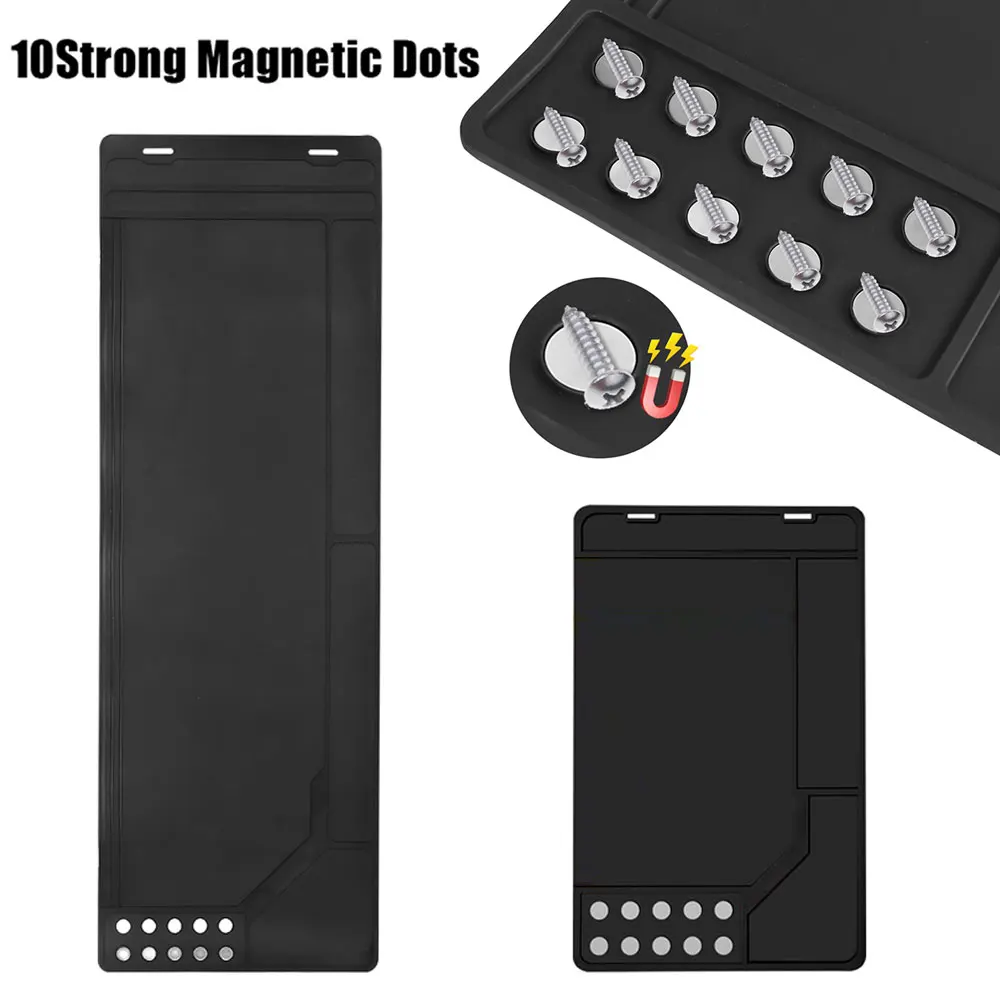 Gun Cleaning Mat with 10 Magnets Anti‑Slip Backing Hanging Hole Roll‑up Storage Partition Workbench Pad Hunting Accessories