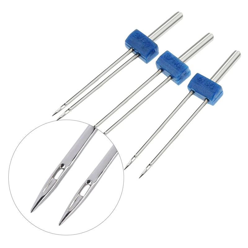 3pcs Twin Needles and Wrinkled Sewing Presser Foot Feet Sewing Machine Needles Multifunctional Universal Accessories Sewing Tool