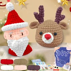 2pcs,Santa Claus and His Reindeer,Crochet Set for Beginners,Include Step-by-Step Video Tutorials(Accessories In Random Color)