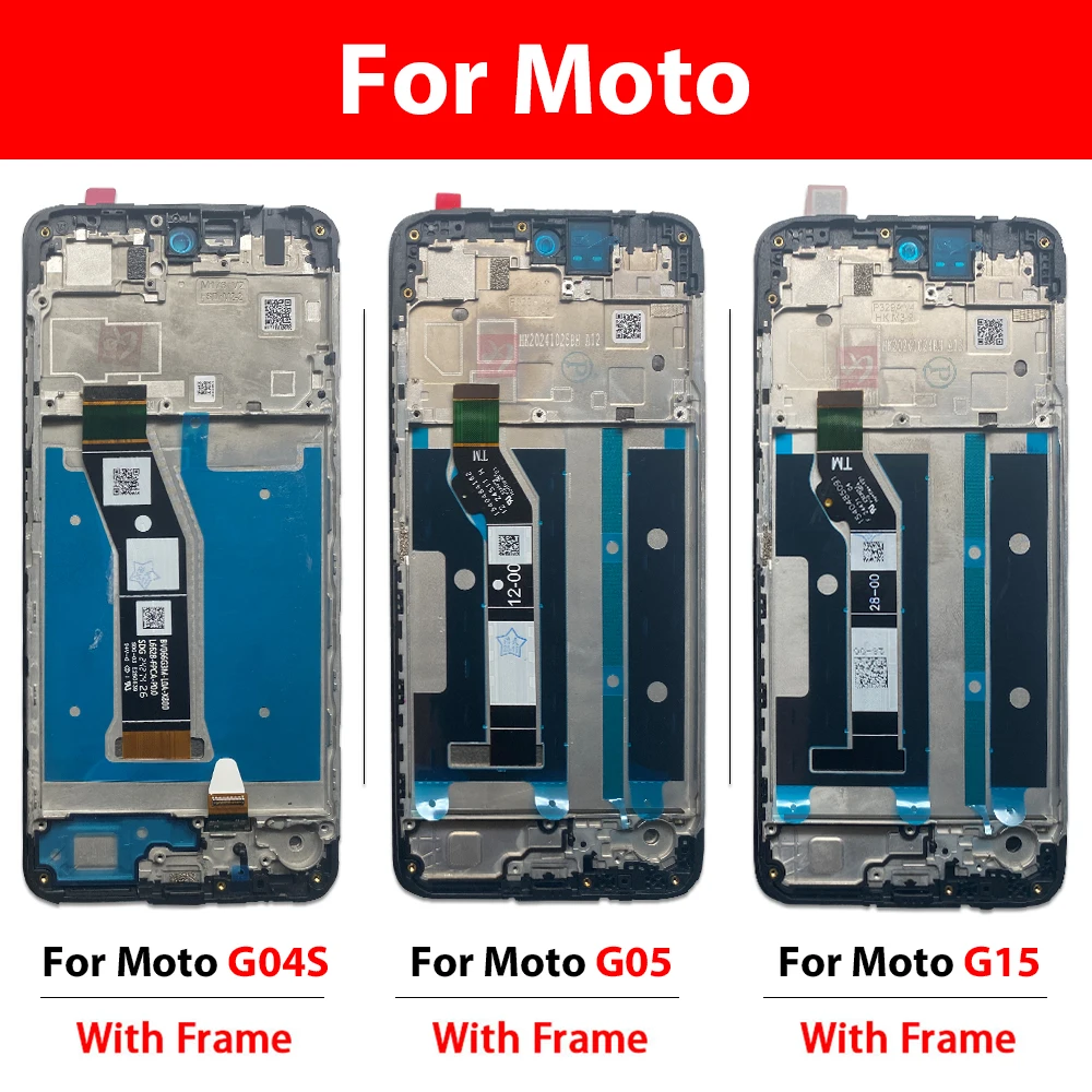 Nowy wyświetlacz LCD z panelem dotykowym i digitizerem, z ramką, zamiennik do Motorola Moto G04s G05 G15 G35 G60 G62 G85 G86 — zdjęcie produktu 5