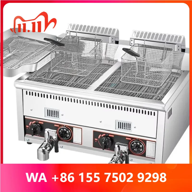 12L+12L Hot Selling Potato Cs Chicken Deep Fryer Commercial Propane Cooker rtified In Stock For Catering Fast Now