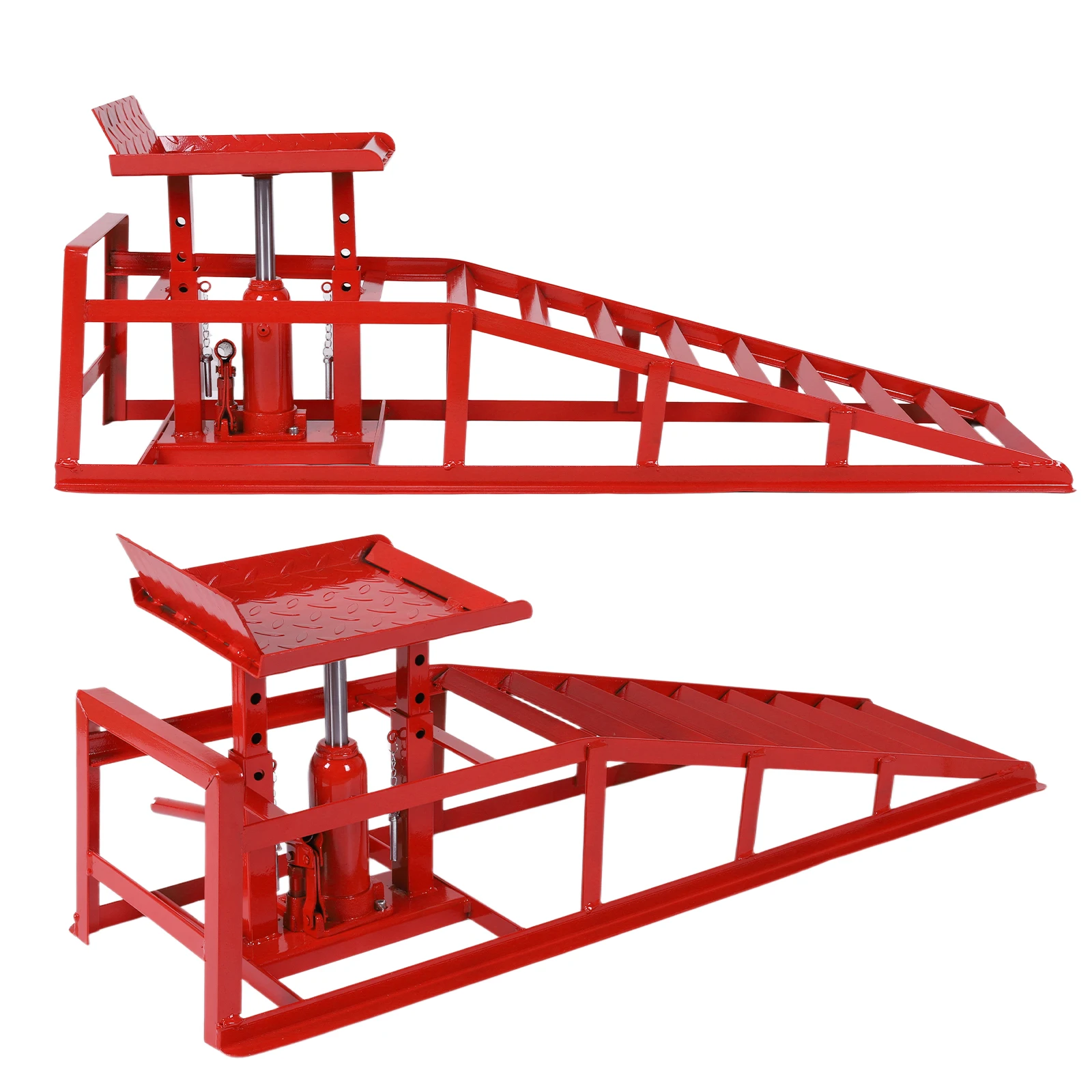 

2Pcs Auto Car Truck Service Ramps 5 Ton Capacity Portable & Adjustable Car Ramp for Routine Tire Replacement