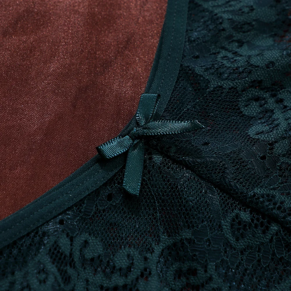 Tanga sexy con encaje para mujer, ropa interior transpirable con aberturas, cintura baja, lazo de mariposa, color liso