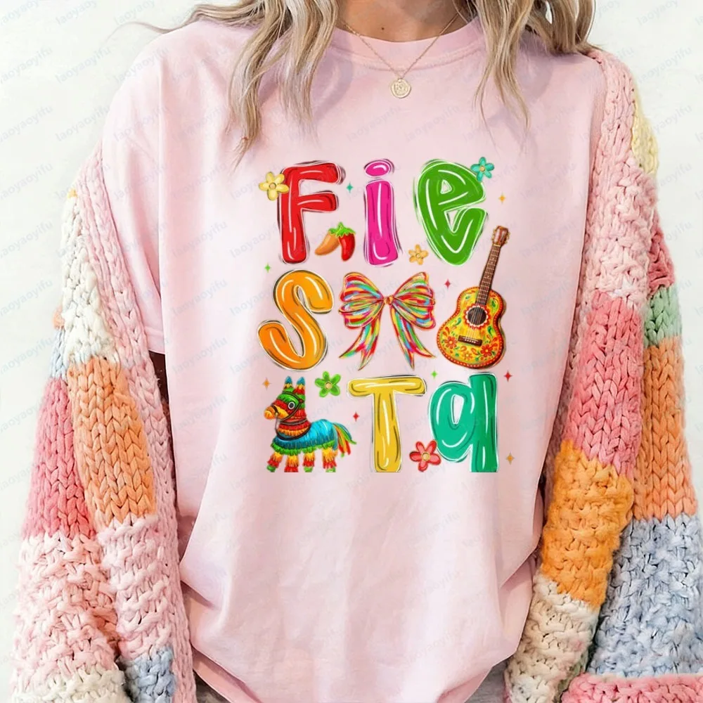 Camiseta Hip Hop Let's Fiesta, camiseta para fiesta del Cinco de Mayo, camiseta gráfica para fiesta mexicana, ropa para fiesta latina, atuendo para festival hispano