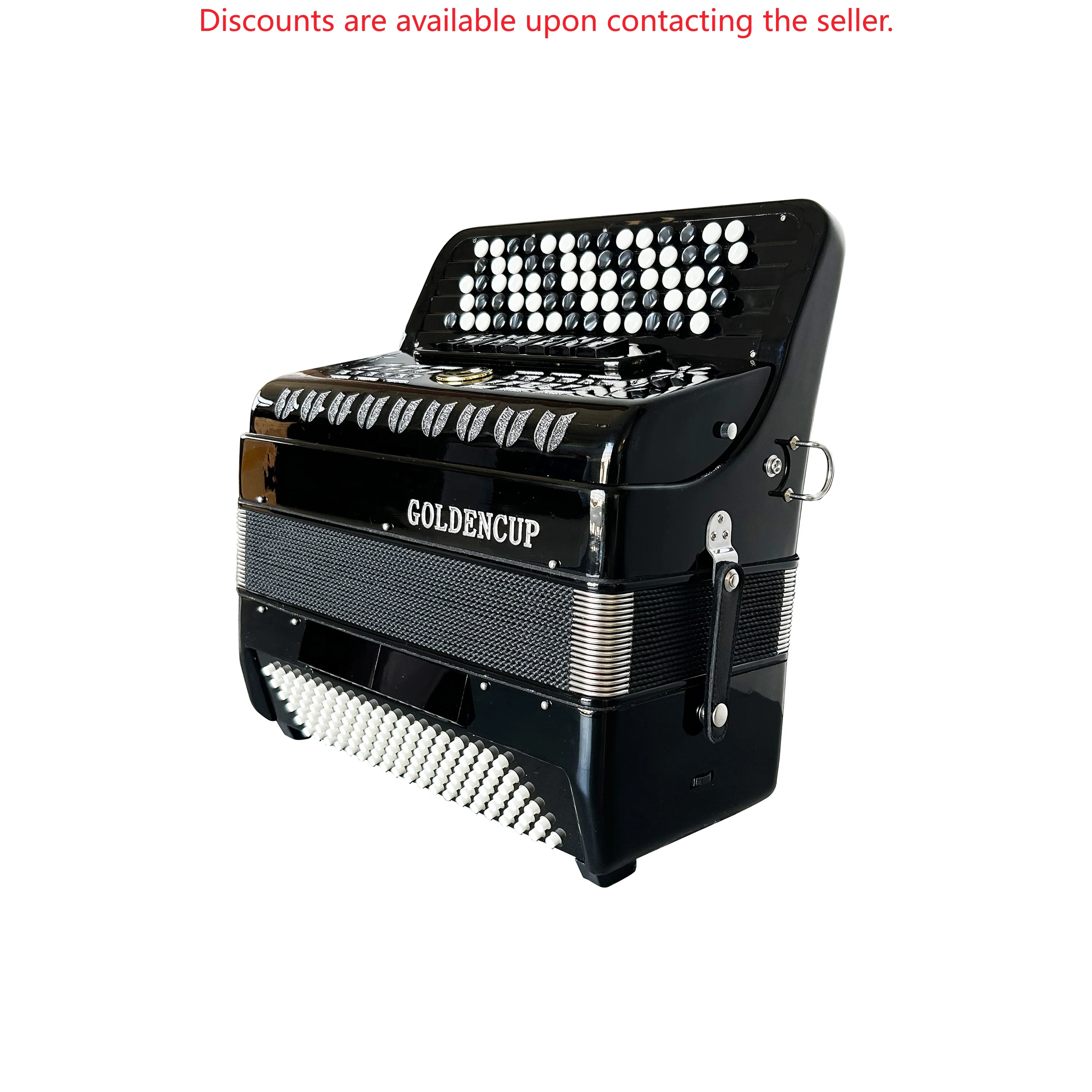 OEM Professional Diatonic Accordion Instrument Acordeon JB5120 70 Button 120 Bass 41 Tones 7+2 Register Black Celluloid