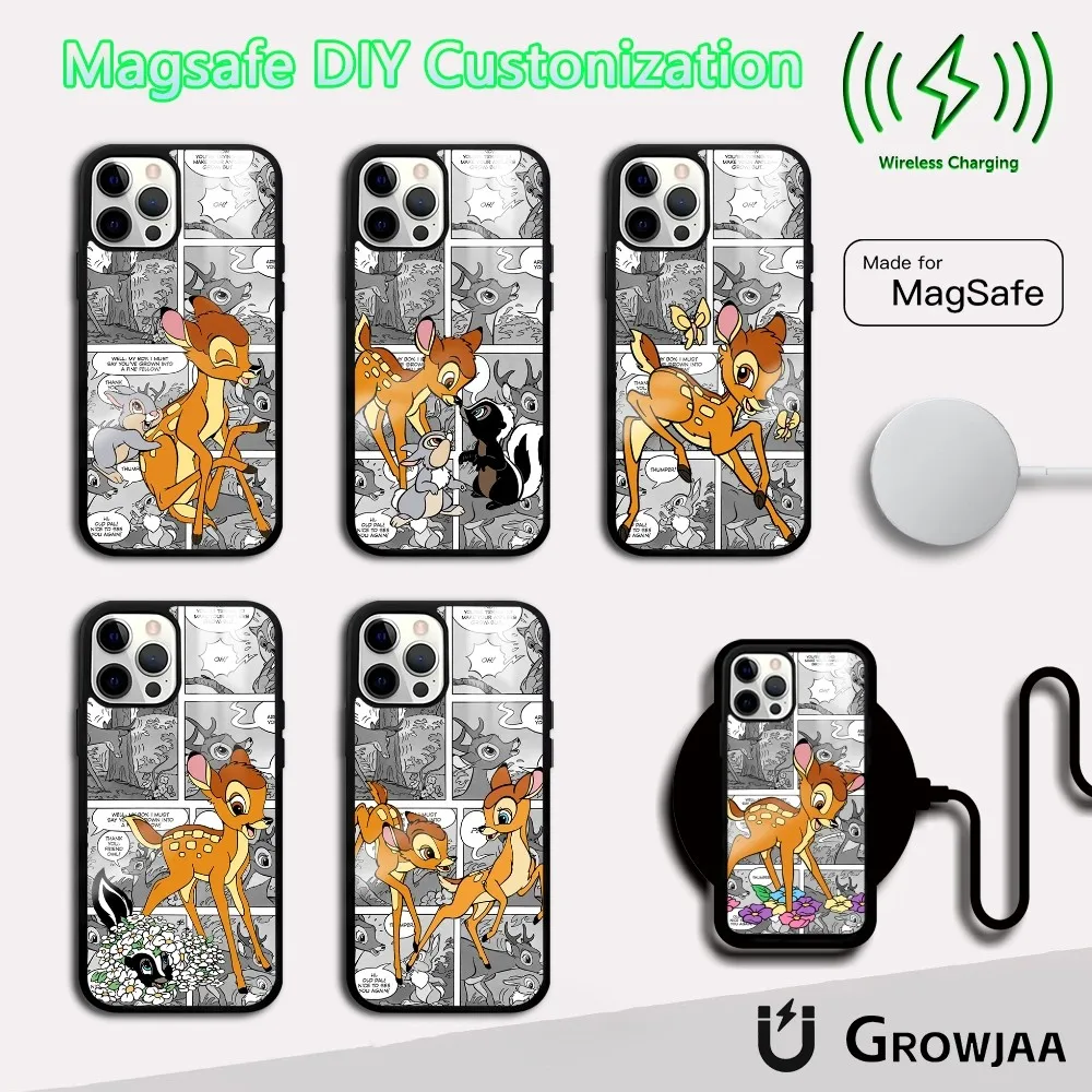 

Cartoon Movie Bambi Phone Case For iPhone 16 15 14 13 12 11 Pro Max Plus Mini Magsafe Mirror Wireless Magnetic Cover