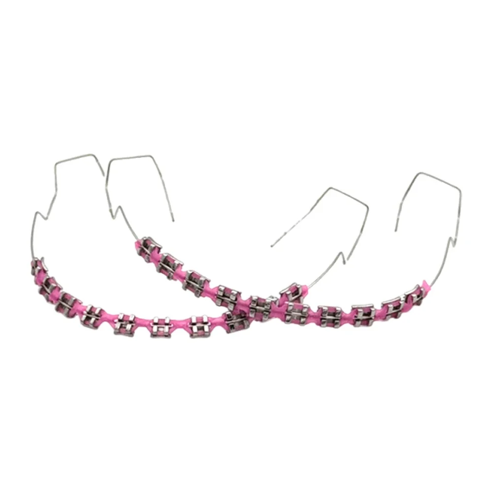 Temporary Tooth Decoration Dental Fake Braces with Metal Wires & Bracket Dental Tool with Ligature Ties for Tooth Decor