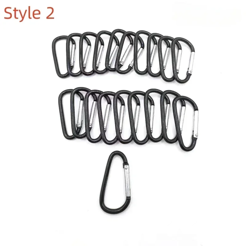 20 pieces black/silver black carabiners