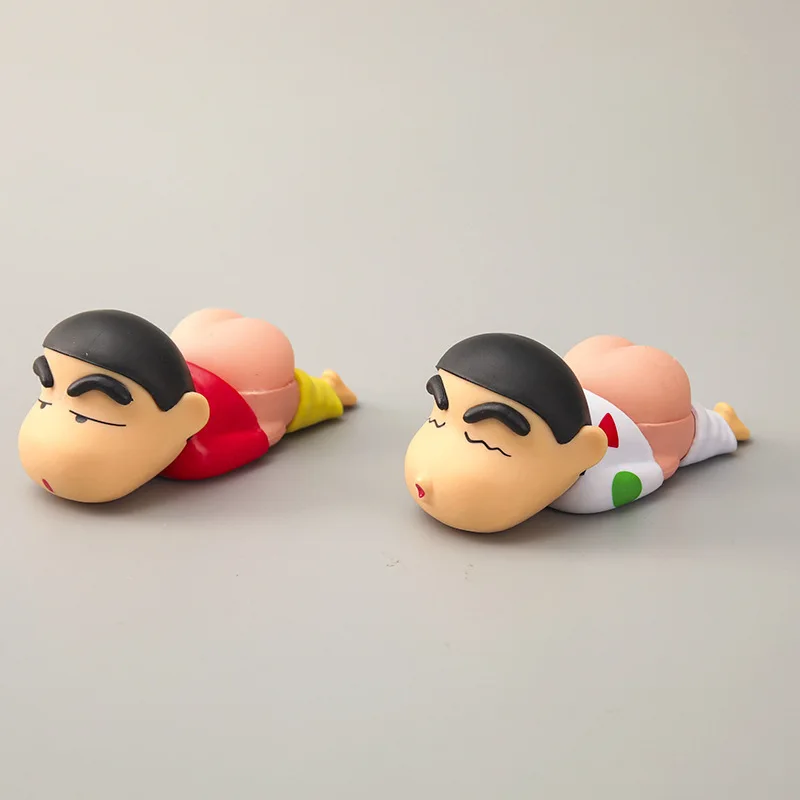 2pcs PVC Crayon ShinChans Handmade Creative Peripheral Anime Cartoon Cute Soft Butt New Help Doll Toy Car Trendy Play Ornament