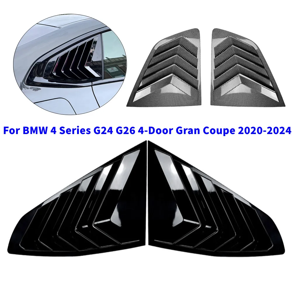 

2PCS For BMW 4 Series G24 G26 4-Door Gran Coupe 2020-2024 Car Rear Window Quarter Louver Cover Side Vent Shutter Trim ABS Parts