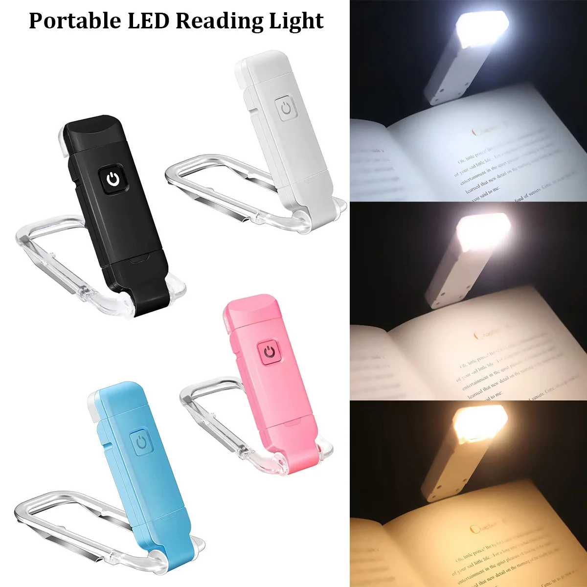 

Портативная светодиодная лампа для чтения с мини-зажимом, настольная лампа с зарядкой через USB, регулируемая яркость, защита глаз, ночник для детей, лампа для чтения