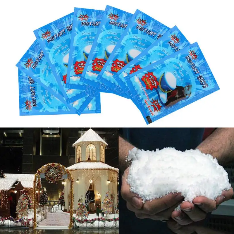 1/5/10 Borsa Di Natale Finta Magia Istantanea Neve Soffici Super Assorbenti Forniture Per Feste Decorazioni Per La Cerimonia Nuziale Fiocco di Neve Di Natale