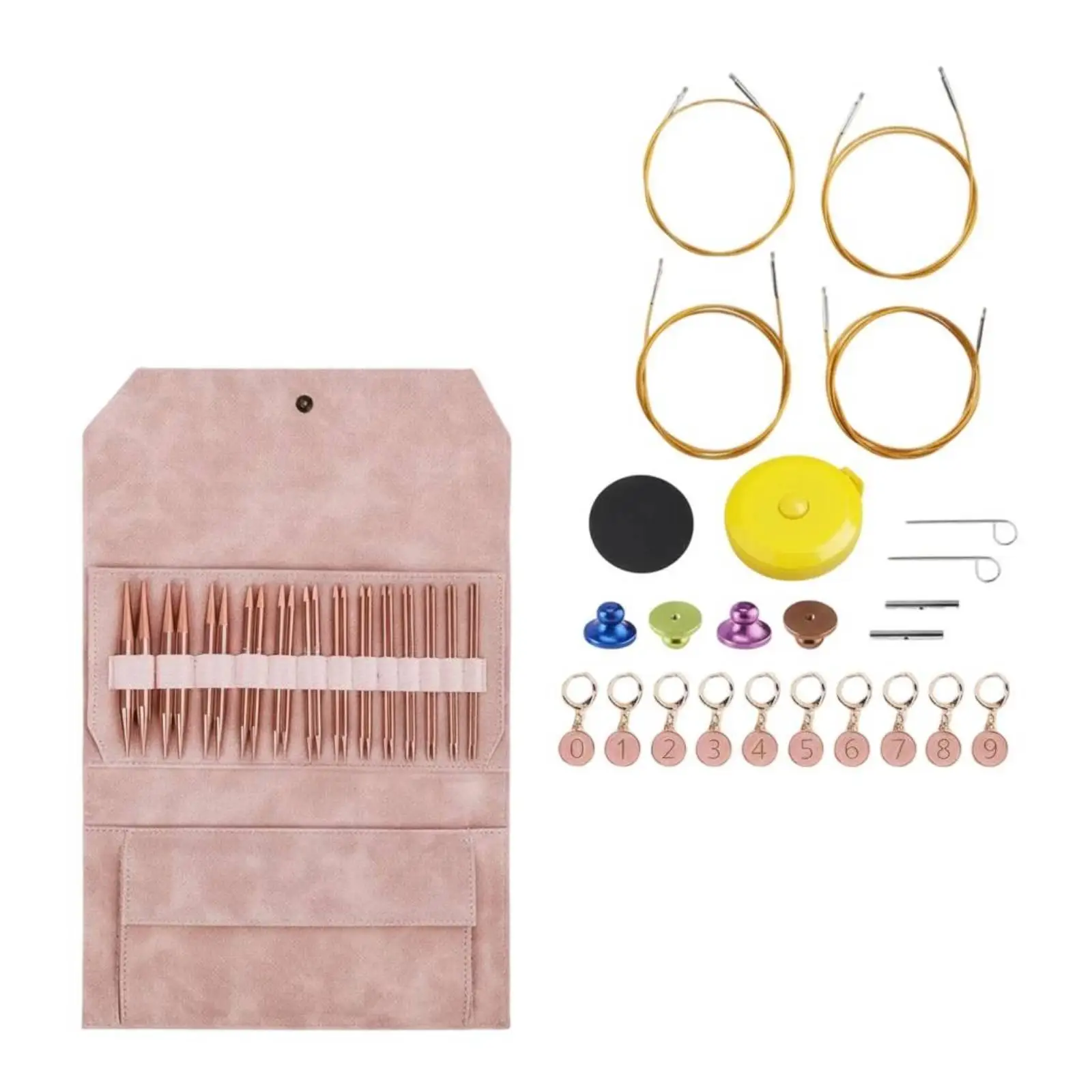 Interchangeable Circular Knitting Set 13 Pairs Metal Tips 3.0-10.
