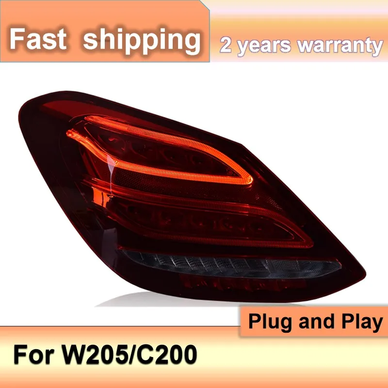 Car Accessories for Mercedes-Benz W205 Tail Light C180 C200 C260 C280 C300 C Class Rrear Light DRL Reverse Brake Turn Signal