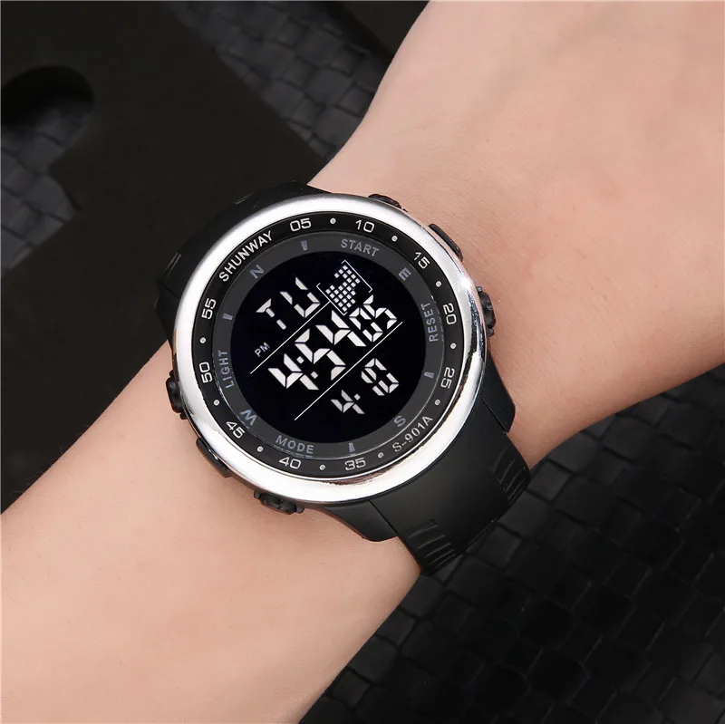 UTHAI CE124 Waterproof Nightlight Alarm Clock Sports Men\'s Electronic Watch Fashion Creativity Multifunctional Electronic Watch