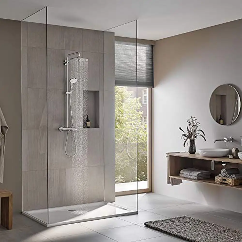 CoolTouch Thermostatic Shower System Euphoria 260 Starlight Chrome Jet Rain Massage SmartRain Metal Hose