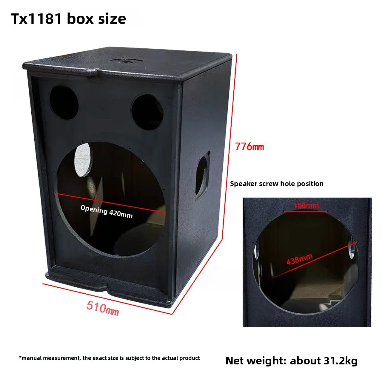 Subwoofer Speaker Empty Box Body 18 Inch TX1181 Bar Subwoofer Empty Shell Wooden Audio Accessories Box Shell