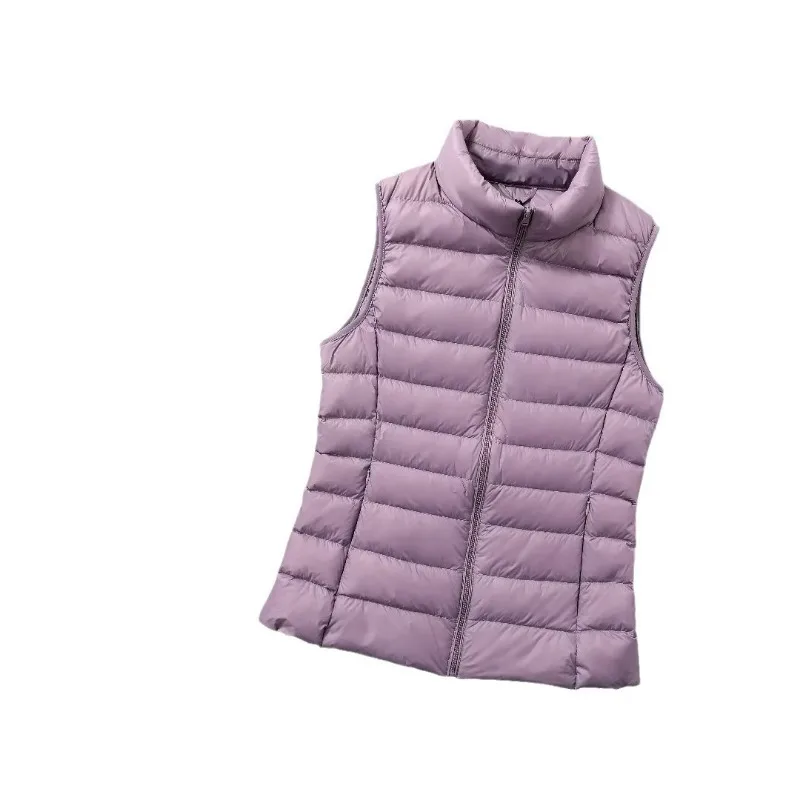 11 Colors Women Vest 2023 New Spring Female Windproof Lightweight Warm Waistcoat Sleeveless Puffer Coat White Duck Down Parka