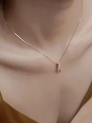 1PCS Simple Personality Geometric Lines Unknown Ring Interlocking Wedding Birthday Party Proposal Gift Collarbone Chain Necklace