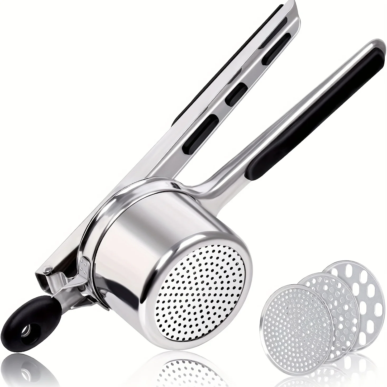Multi‑Functional Stainless Steel Potato Ricer Replaceable Discs Manual Fruit Juice Squeezer Vegetable Press for Home Kitchen Use