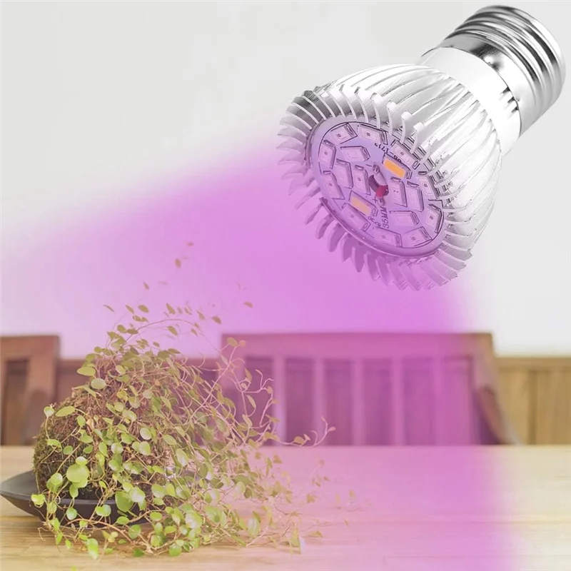

LICE-2Pcs E27 Plant Growth Light 85-265V Full Spectrum Led Grow Light For Hydroponic Indoor Garden Greenhouse 28W