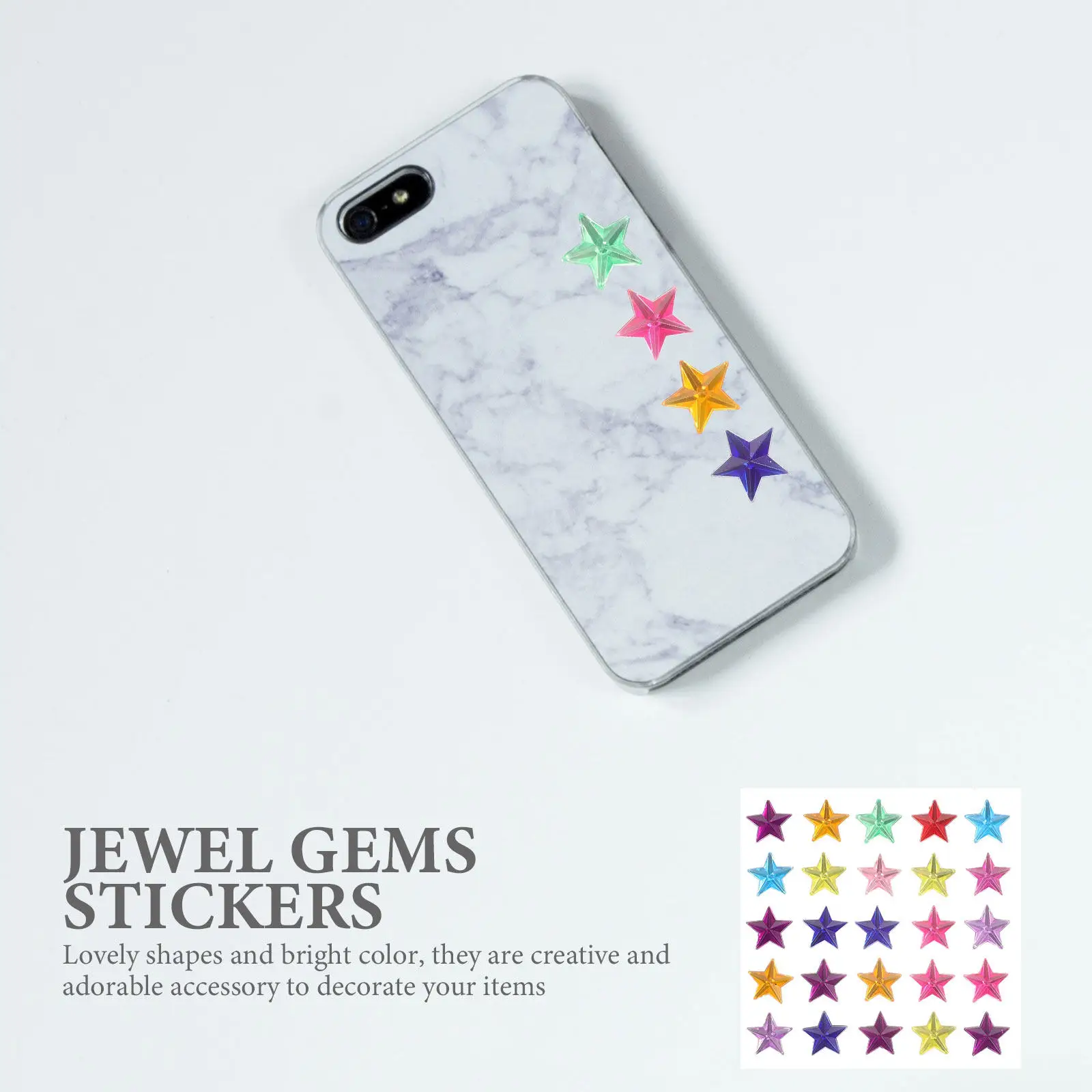 

10 Sheets Premium Acrylic Five Point Star Rhinestone Stickers Creative DIY Decor Flatback Gems for Crafts Phone Shell Bling